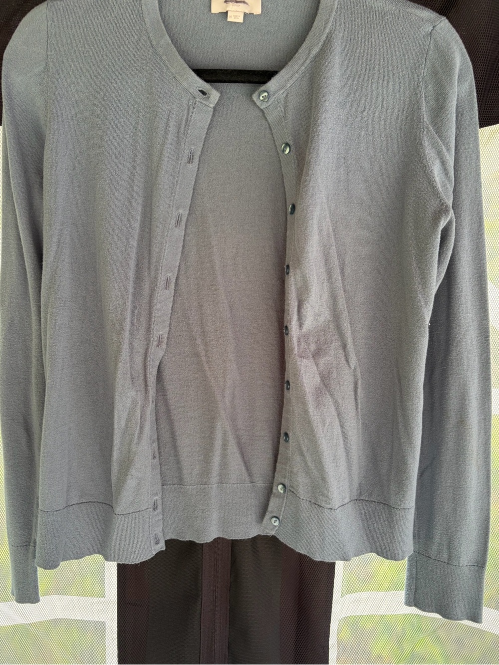 LOFT Light Blue Crewneck Button Cardigan